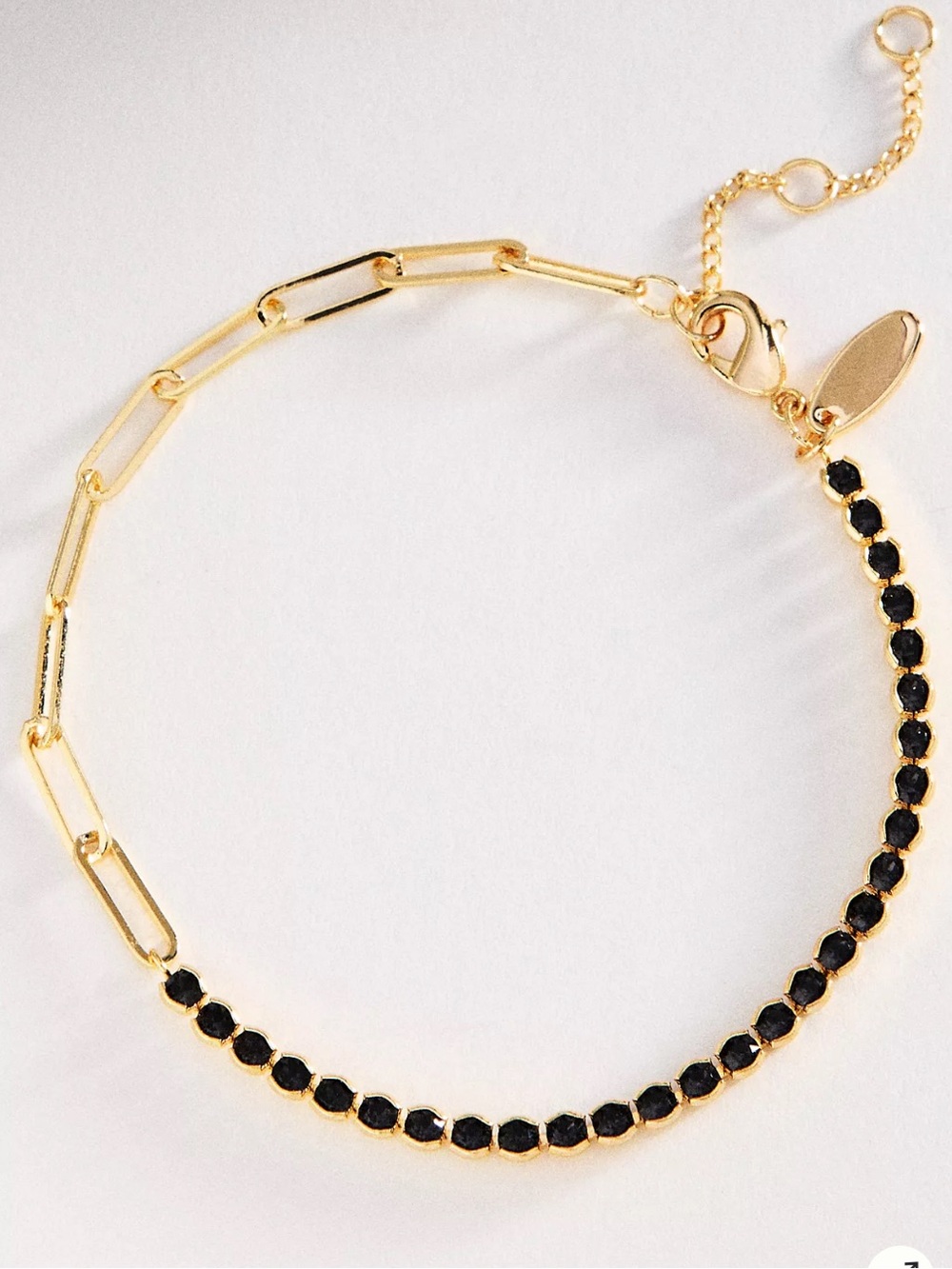 Anthropologie Dainty Rhinestone Bracelet in Blue Sapphire